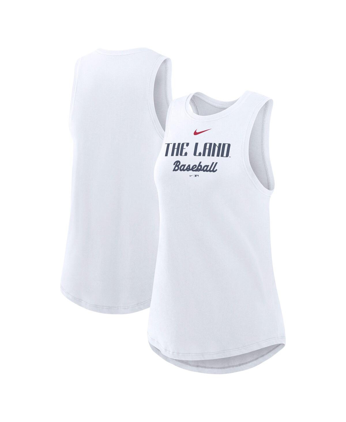 Nike Women's White Cleveland Guardians City Connect Tricode High Neck Performance Tank Top