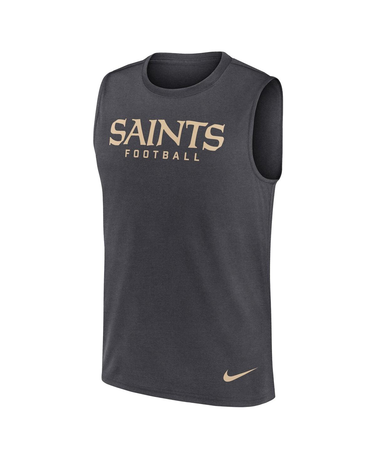 Nike Men's Charcoal New Orleans Saints Primetime Legend Performance Muscle Tank Top In Black