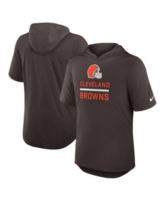 Nike - Men's Brown Cleveland Browns Lockup Tri-Blend Hoodie T-Shirt