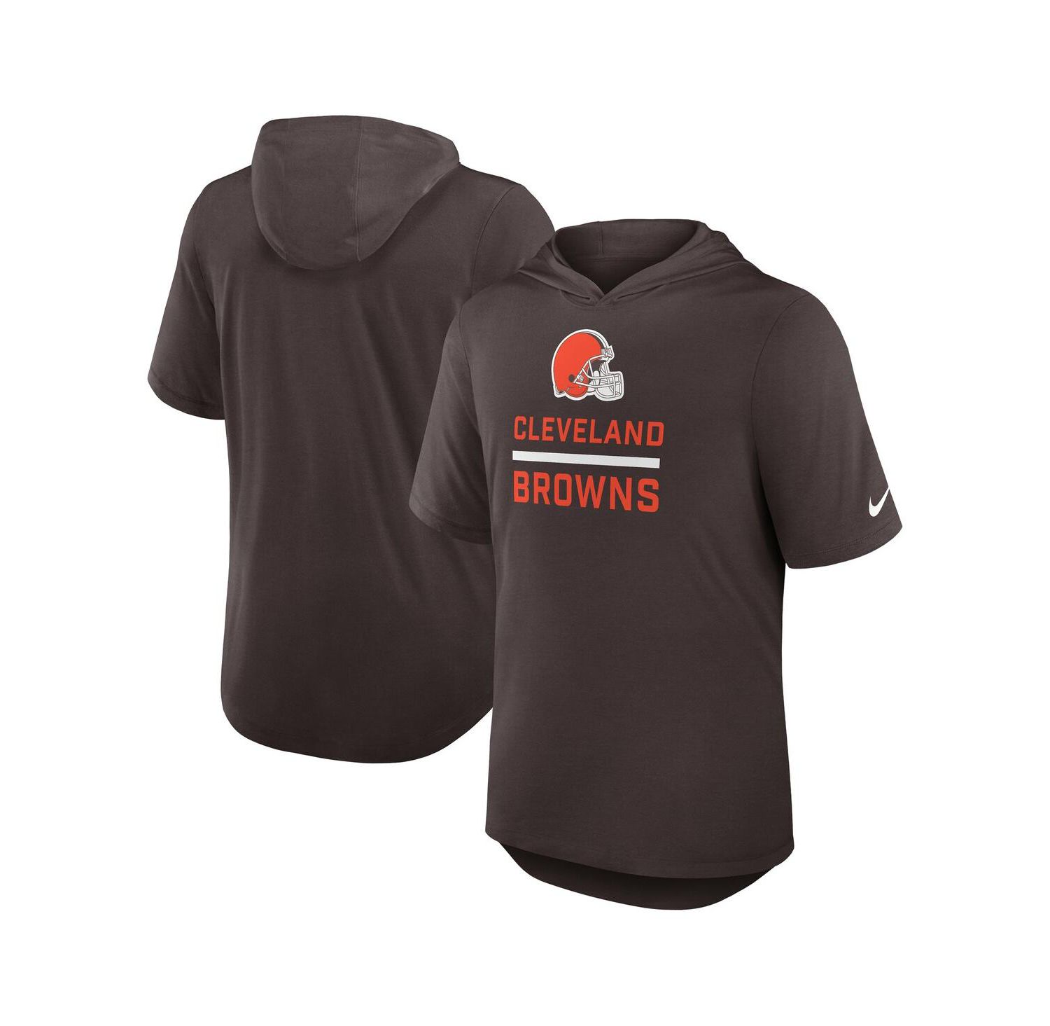 Men's Brown Cleveland Browns Lockup Tri-Blend Hoodie T-Shirt