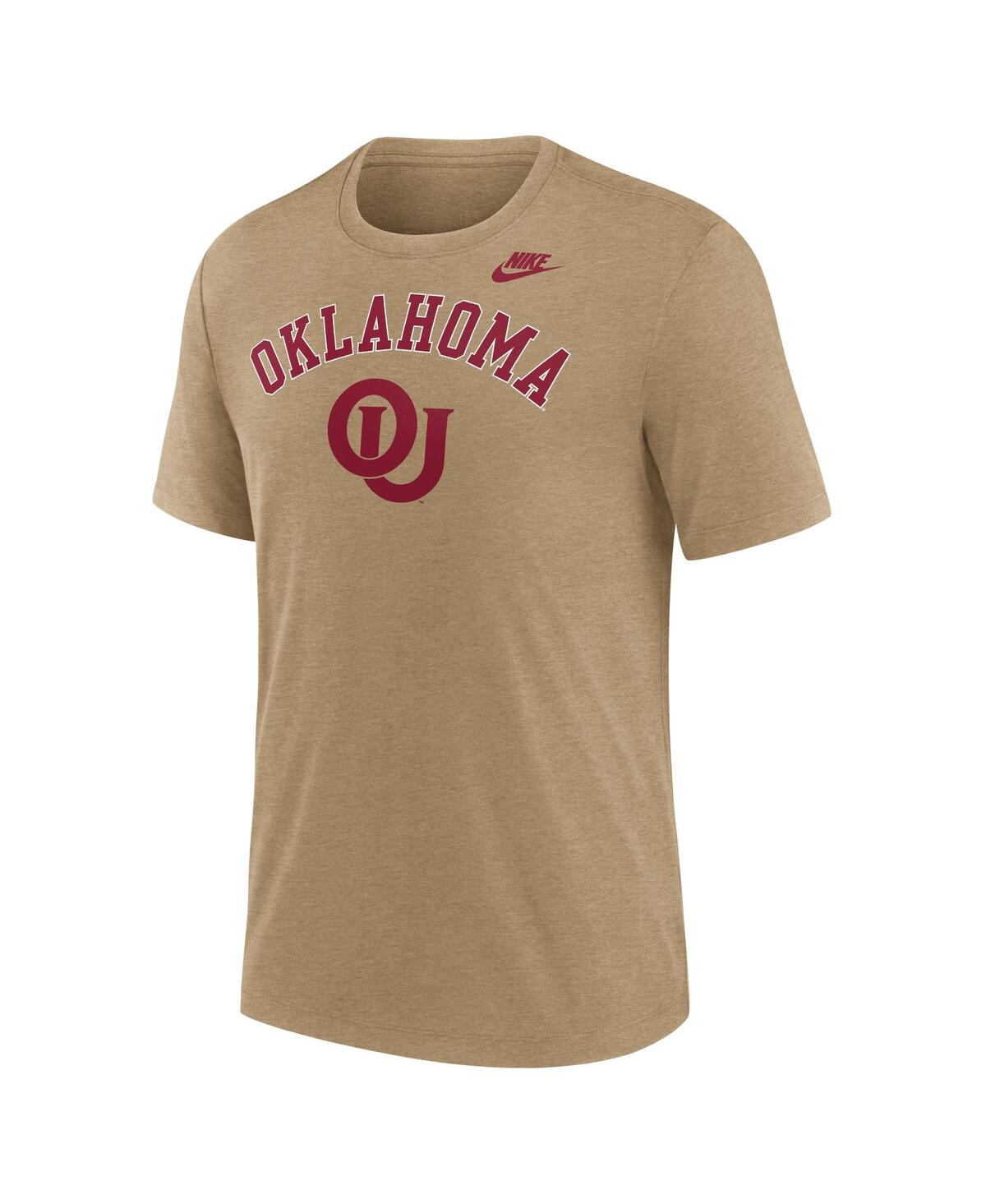 Nike Men's Heather Light Brown Oklahoma Sooners Legacy Arch Tri-blend T-shirt In Brown