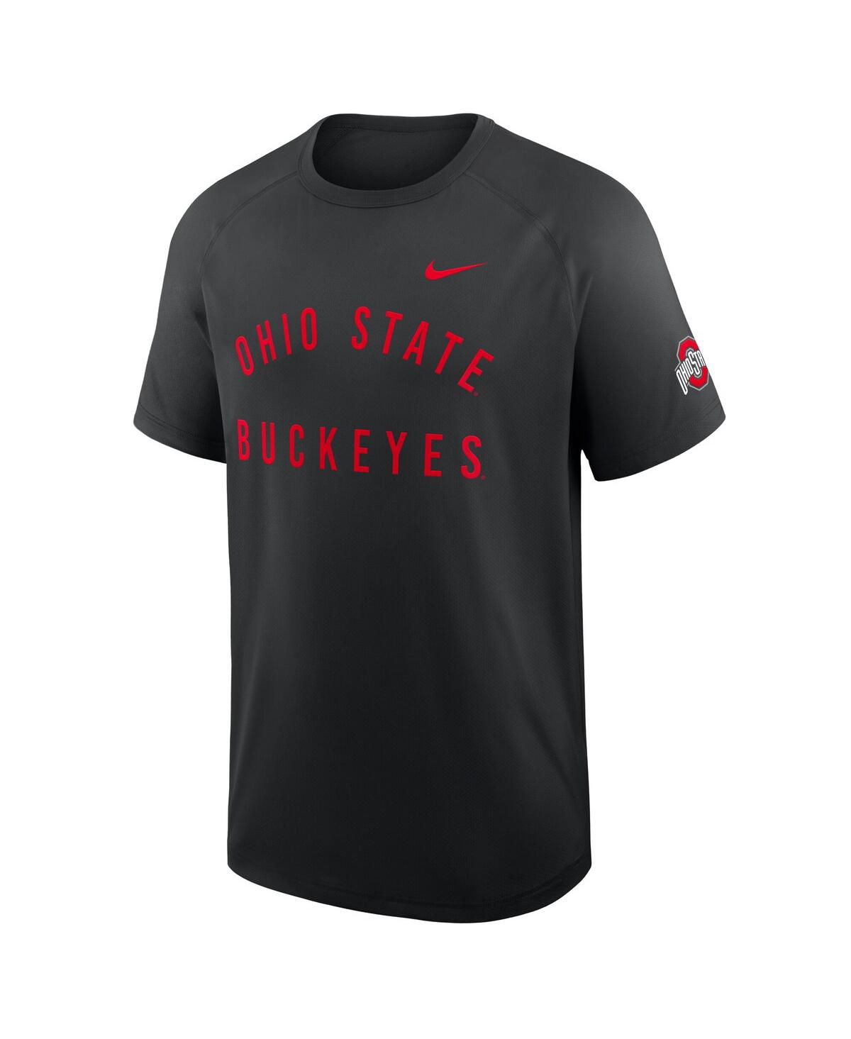 Nike Men's Black Ohio State Buckeyes Ready Raglan Premium Performance T-shirt In Black