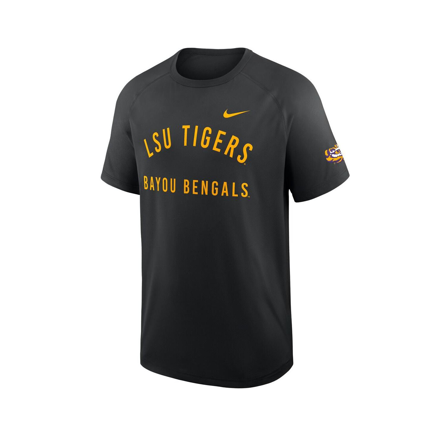 Men's Black LSU Tigers Ready Raglan Premium Performance T-Shirt