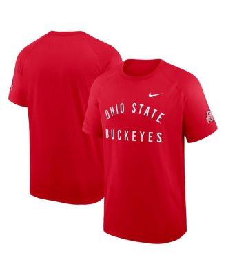 Nike - Men's Scarlet Ohio State Buckeyes Ready Raglan Premium Performance T-Shirt