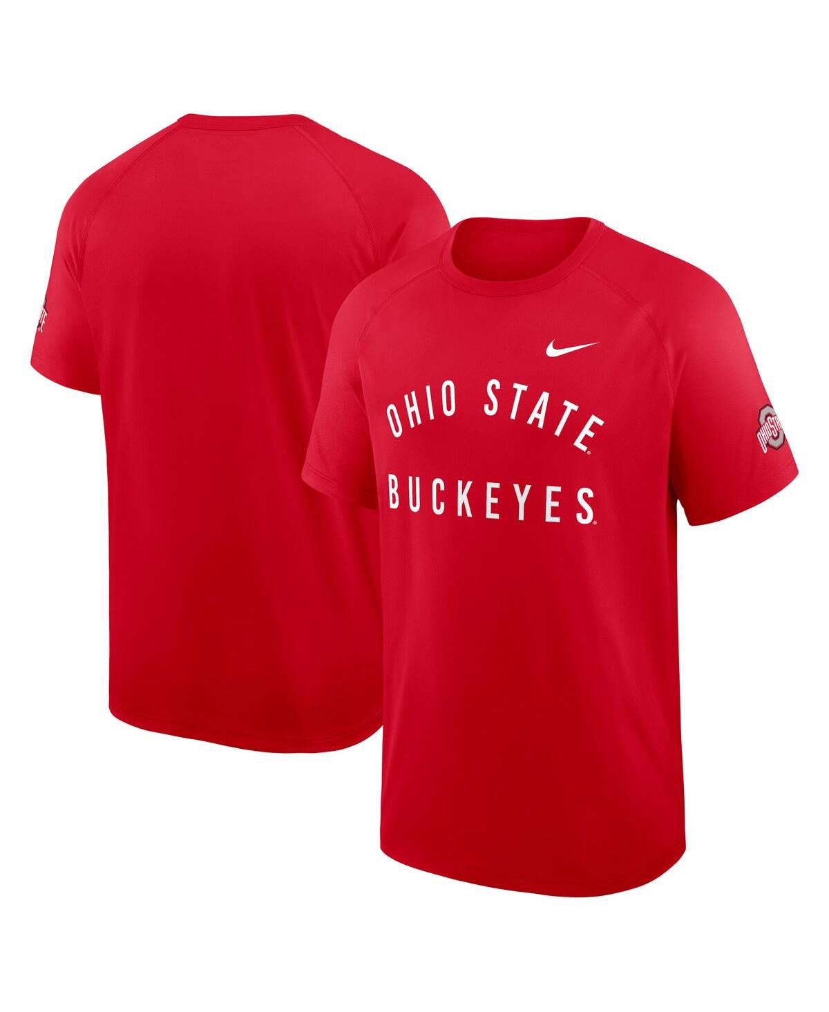 Nike Men's Scarlet Ohio State Buckeyes Ready Raglan Premium Performance T-Shirt - Scarlet