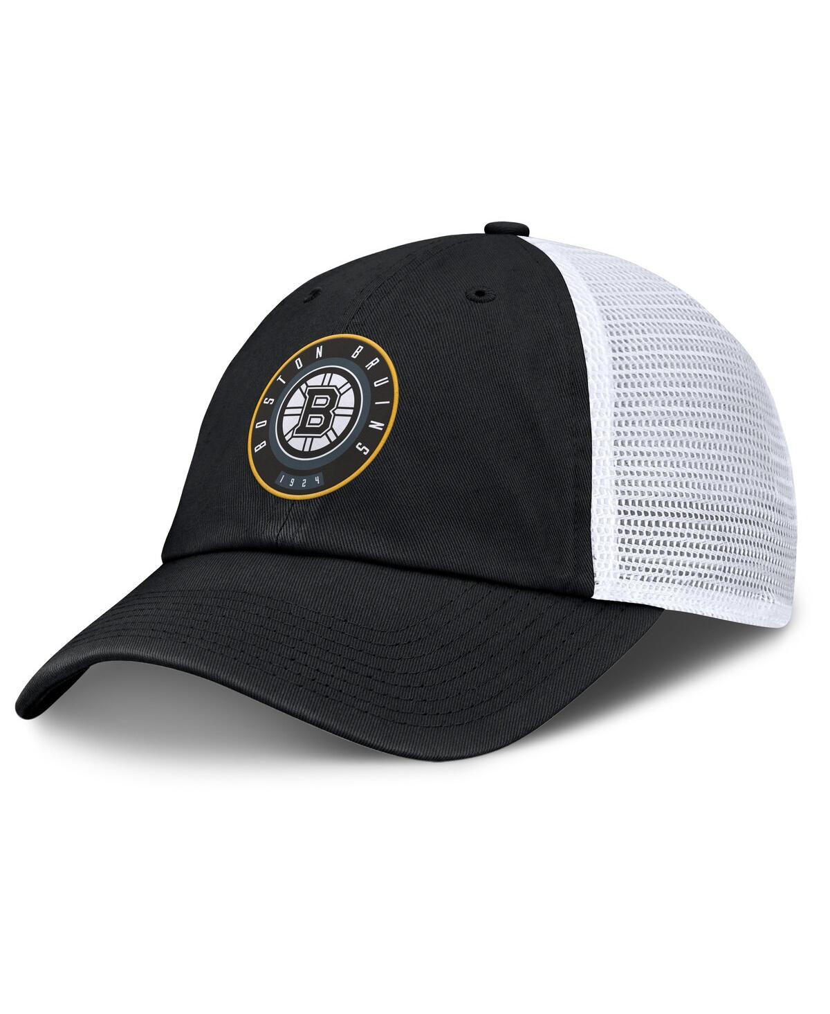 Fanatics Men's Black/white Boston Bruins Averie Trucker Adjustable Hat