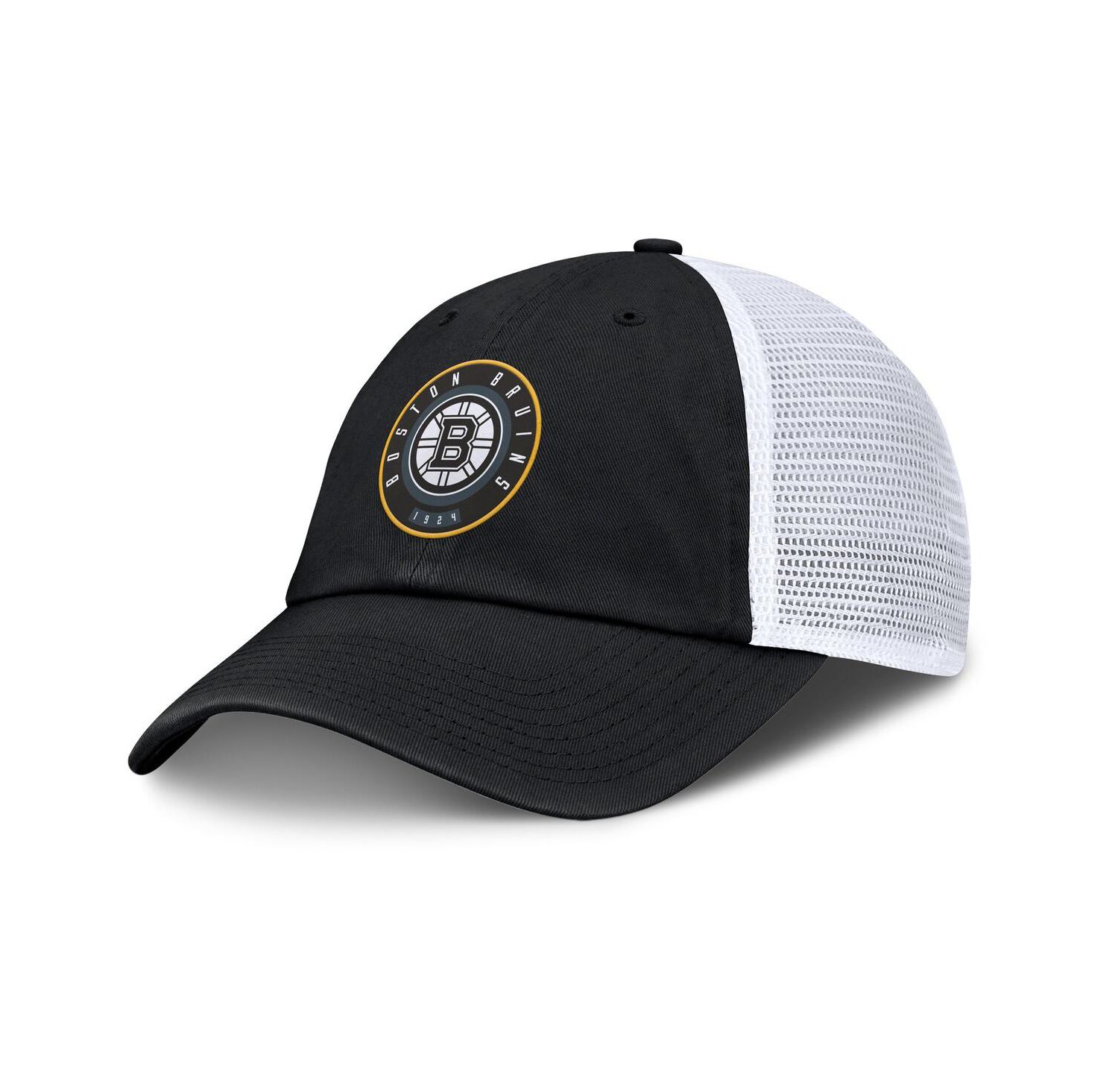 Men's Black/White Boston Bruins Averie Trucker Adjustable Hat