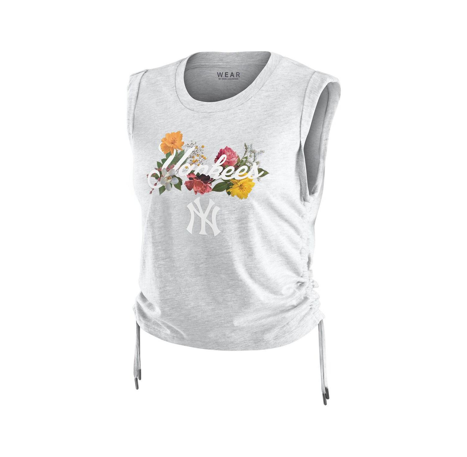 Women's Heather Gray New York Yankees Cinched Tank Top