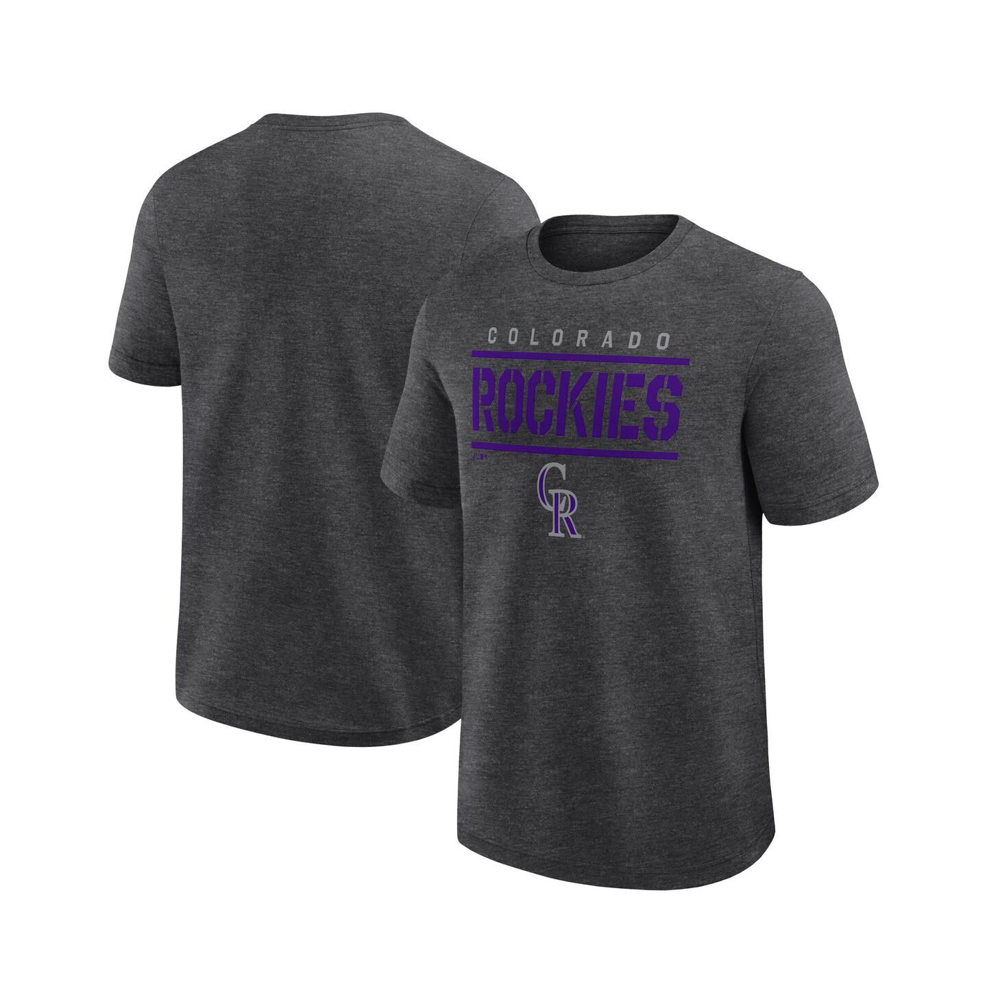 Мужская футболка Fanatics Heather Charcoal Colorado Rockies Top Notch — фото 1