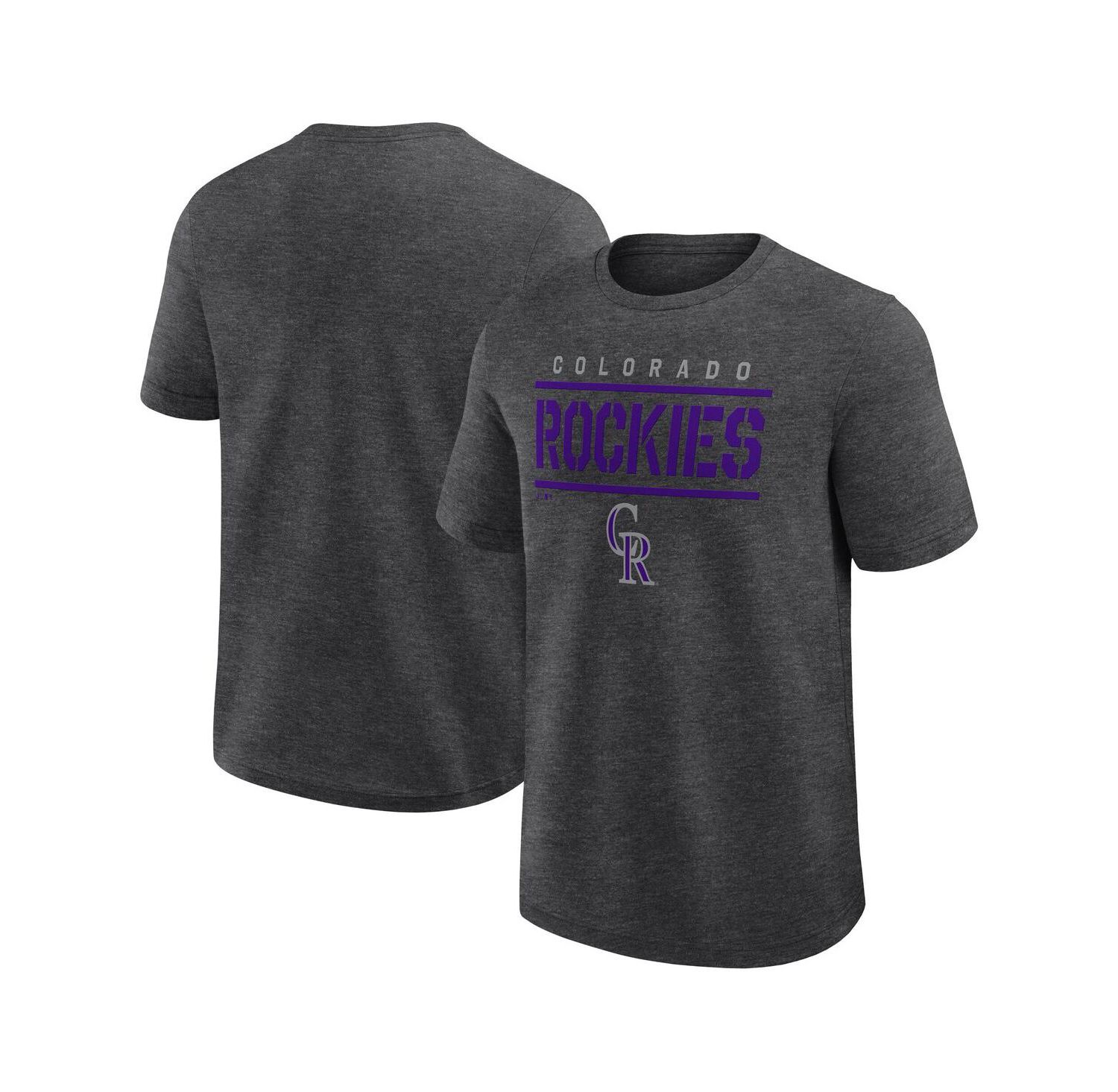 Men's Heather Charcoal Colorado Rockies Top Notch T-Shirt