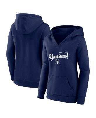 Logo Athletic - Women's Navy New York Yankees Logo Triumphant V-Neck Pullover Hoodie