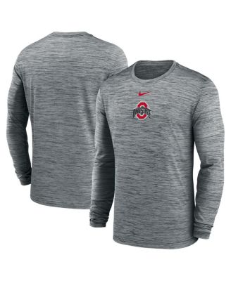Nike - Men's Charcoal Ohio State Buckeyes 2025 Sideline Velocity Performance Long Sleeve T-Shirt