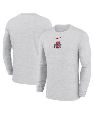 Nike - Men's White Ohio State Buckeyes 2025 Sideline Velocity Performance Long Sleeve T-Shirt