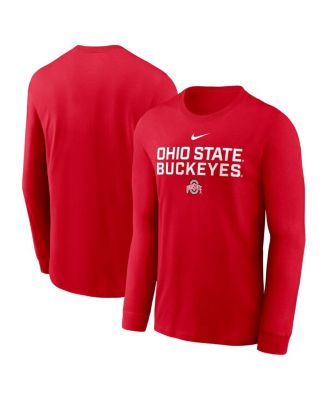 Nike - Men's Scarlet Ohio State Buckeyes 2025 Sideline Performance Long Sleeve T-Shirt
