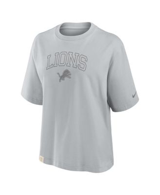 Women's Gray Detroit Lions Glory Arch Boxy T-Shirt