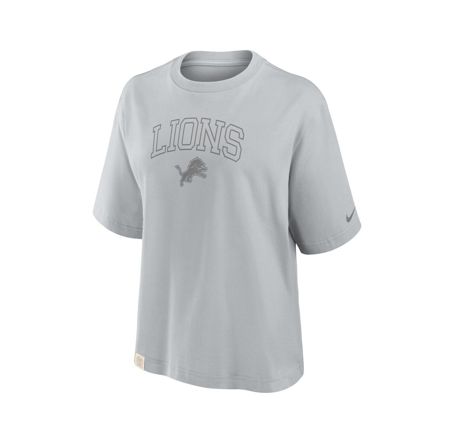 Women's Gray Detroit Lions Glory Arch Boxy T-Shirt