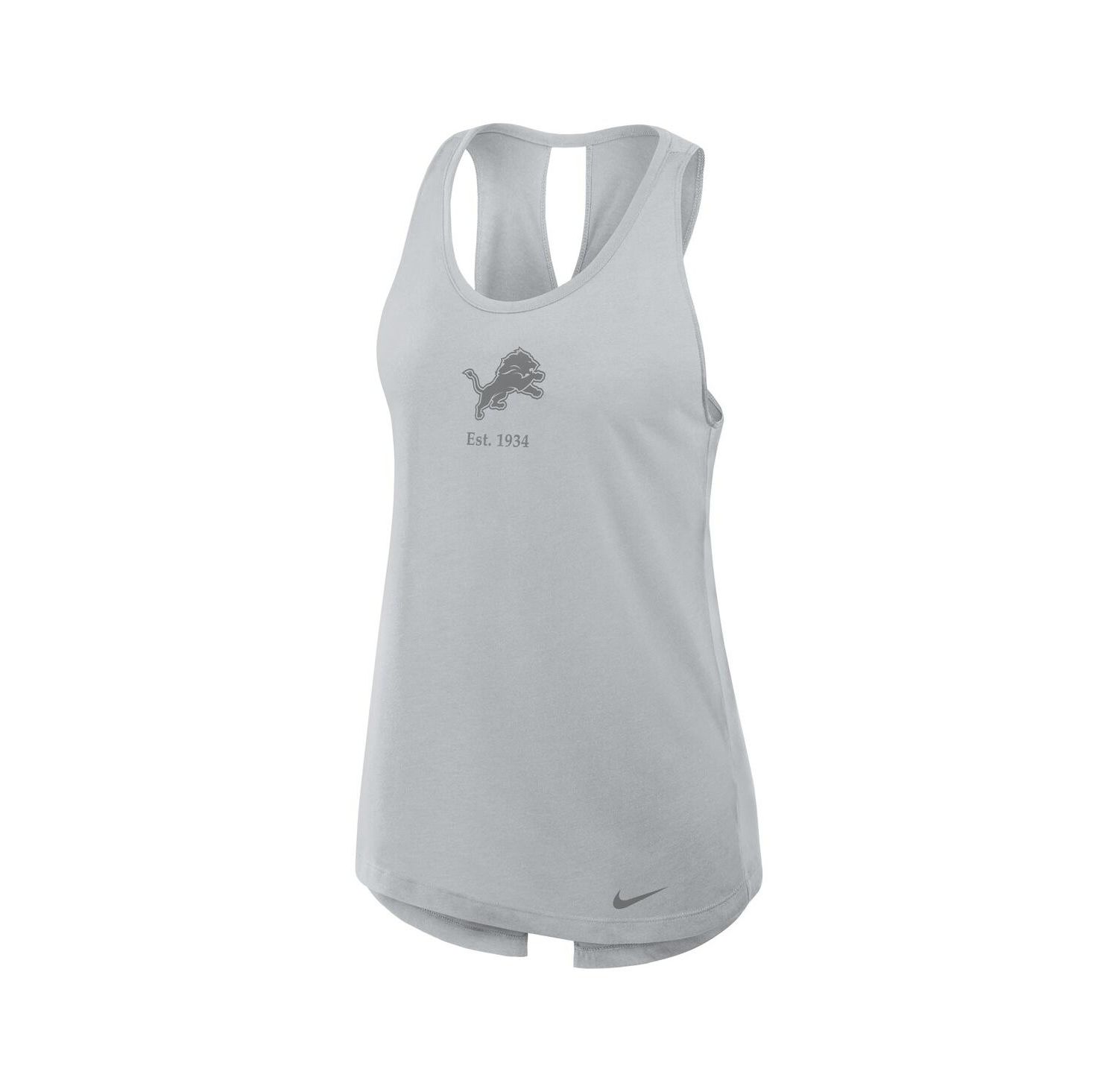 Women's Gray Detroit Lions Glory Crisscross Performance Tank Top