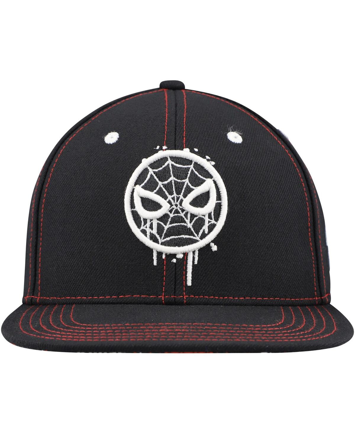 Lids Big Boys And Girls Black Spider-man Glow-in-the-dark Snapback Hat In Black