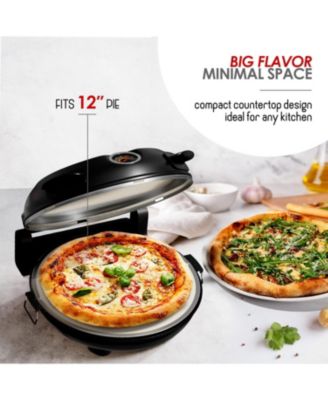 12 Inch Countertop Electric Indoor Stone Pizza Oven - Heats up to 790°F for Crispy Crust