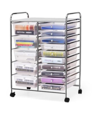 15 Drawers Rolling Storage Cart Organizer