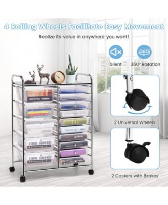 15 Drawers Rolling Storage Cart Organizer