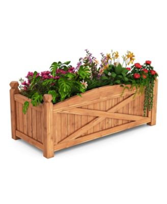 Wooden Raised Garden Bed  Drainage Holes for Patio Garden