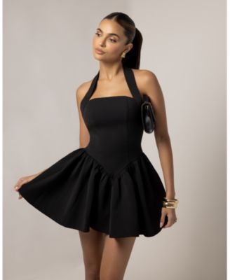 Women's Halter Contour A-Line Mini Dress