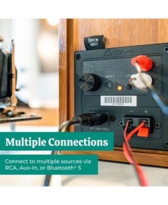 Berkeley 2.0 Stereo Powered Bookshelf Speakers with Built-in Amplifier, 3" Drivers, Bluetooth 5, RCA/Aux