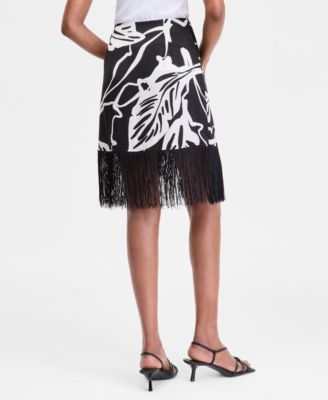 Women's Printed Fringe Skirt, Exclusively at Macy's