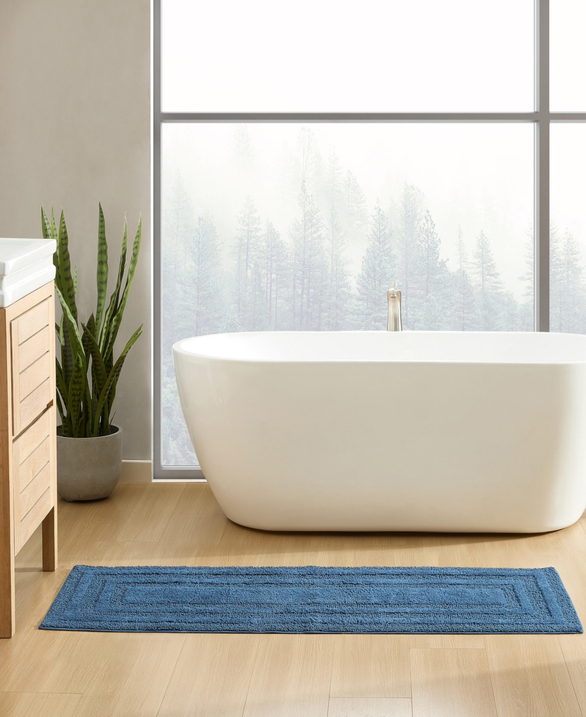 Eddie Bauer Logan Cotton Tufted Bath Rug In Blue