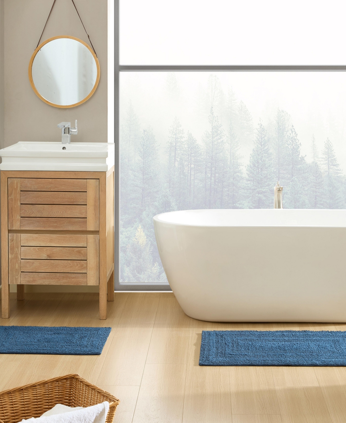 Eddie Bauer Logan Tufted Cotton 2-pc. Bath Rug Set In Blue