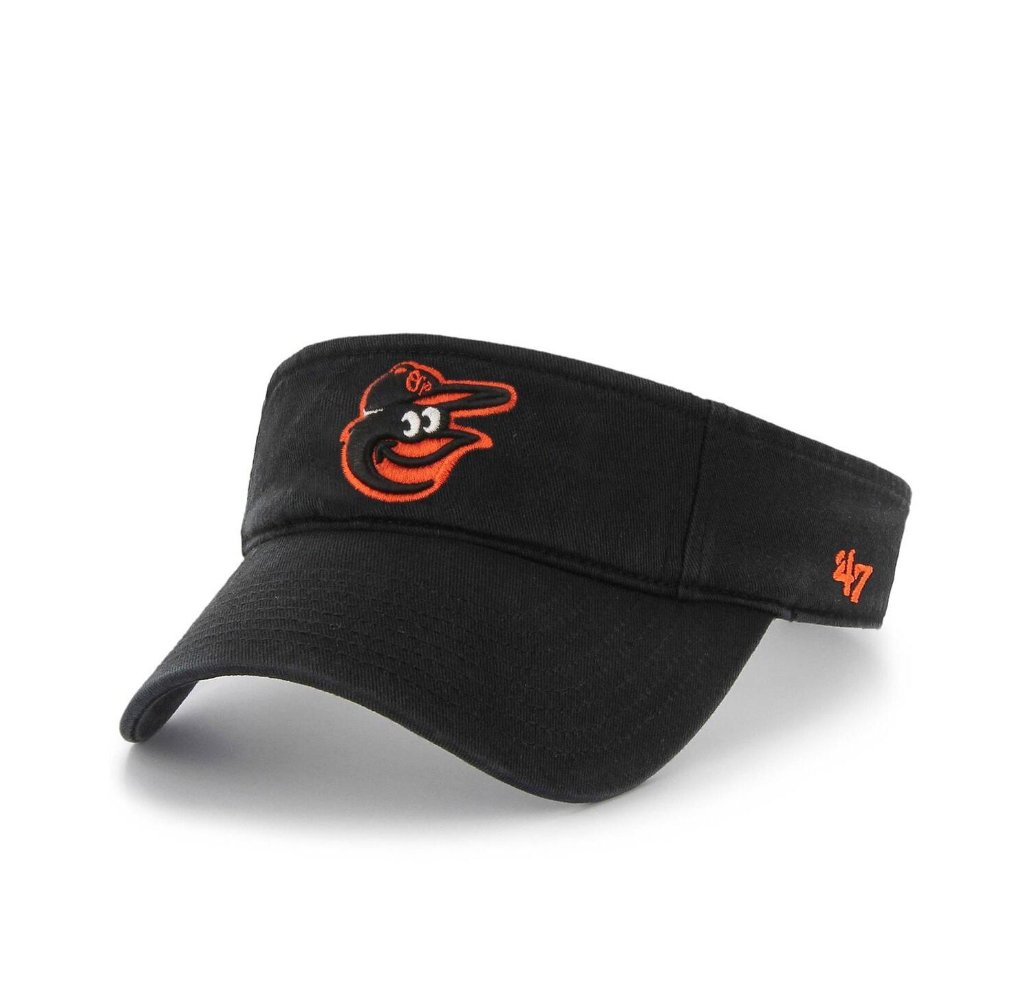 Men's Black Baltimore Orioles Clean Up Adjustable Visor Hat