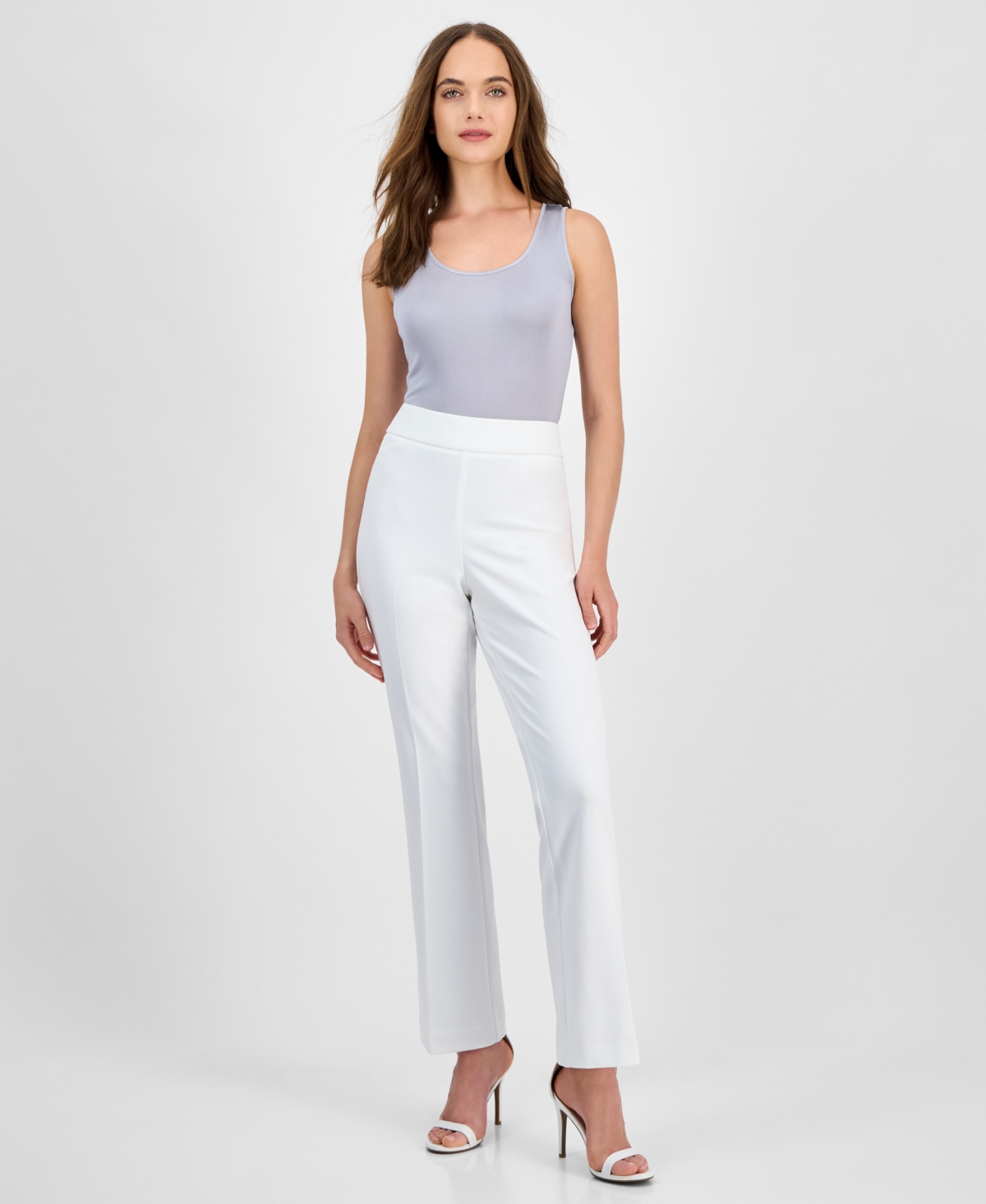 Women's High-Rise Flare-Leg Pants - Natural White