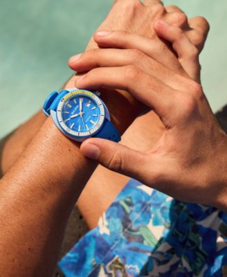 Men's Snorkel Blue HNBR Rubber Strap Watch 41mm