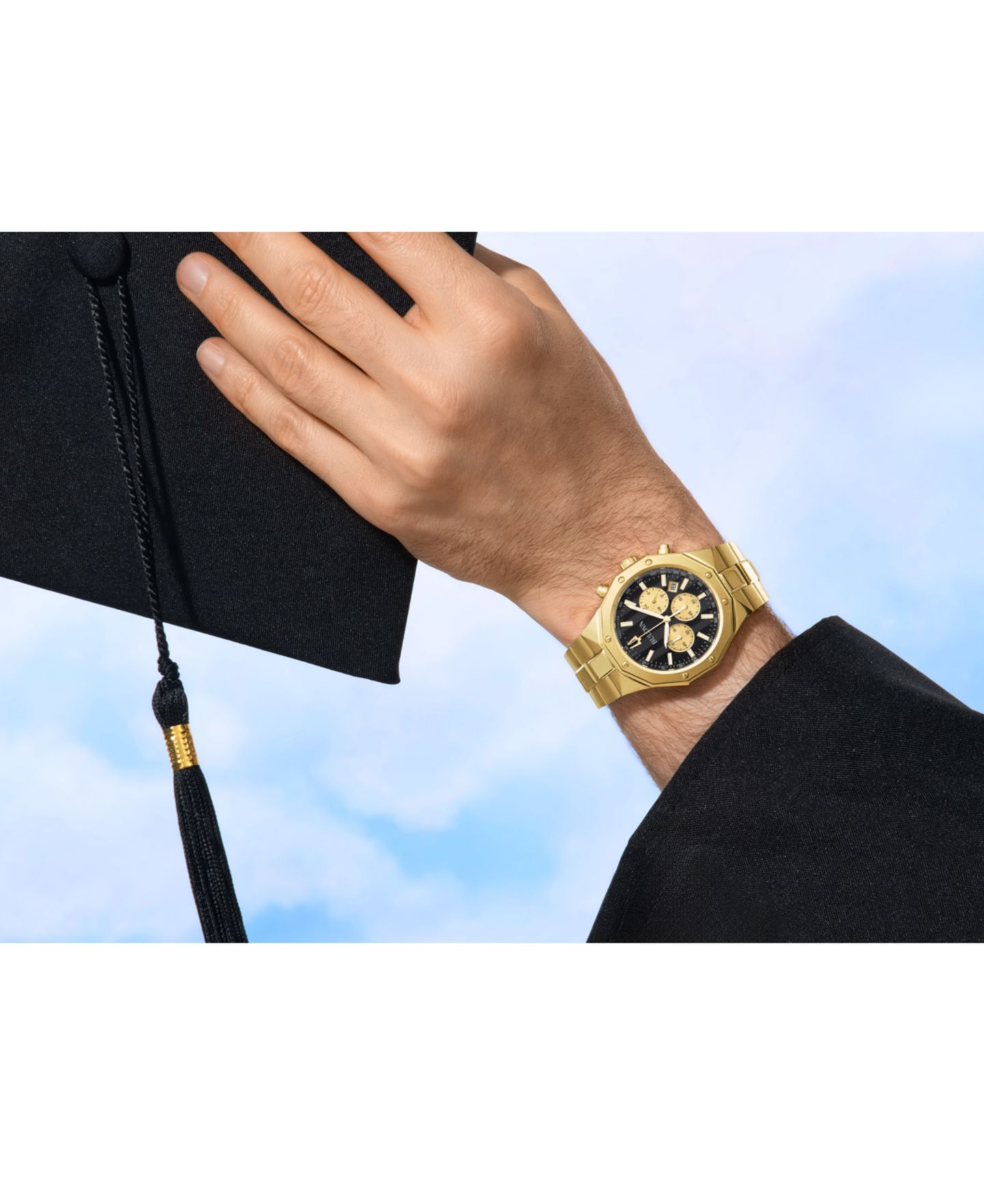 Мужские часы Bulova Prestige Chronograph Gold-Tone Stainless Steel Bracelet Watch 40mm — фото 4