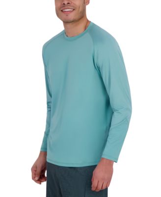 Men's Long Sleeve Waffle-Knit Crewneck Swim Shirt