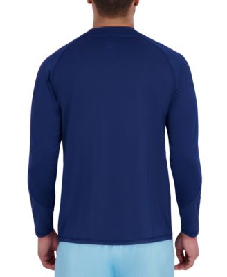 Men's Long Sleeve Waffle-Knit Crewneck Swim Shirt