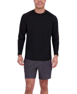 Men's Long Sleeve Waffle-Knit Crewneck Swim Shirt