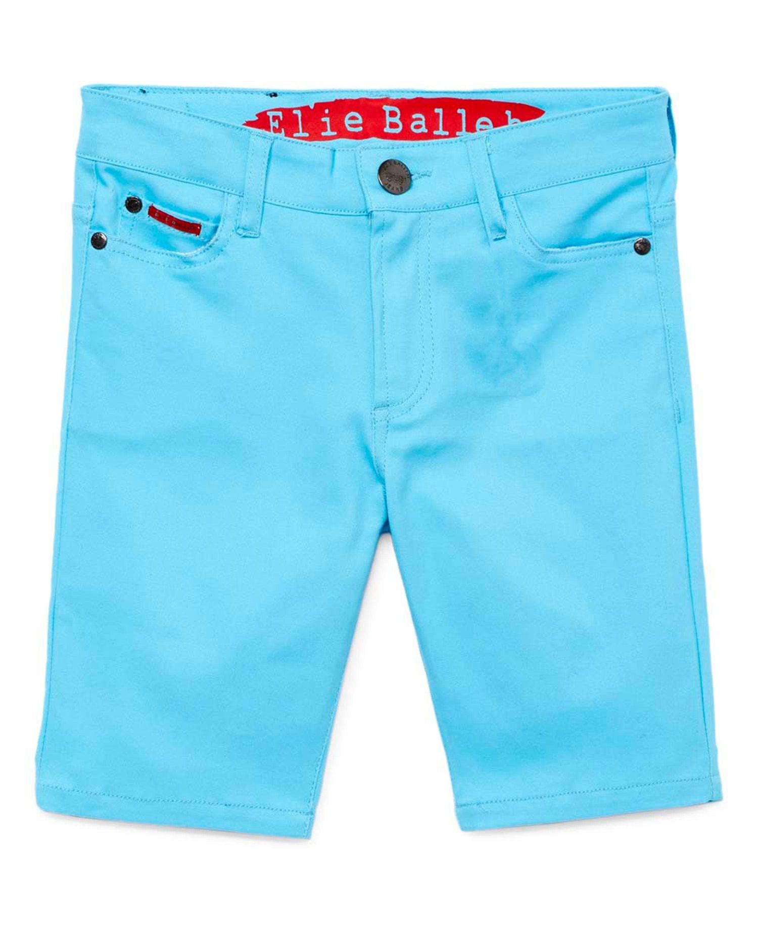 Big Boys Aqua Cotton Twill Short