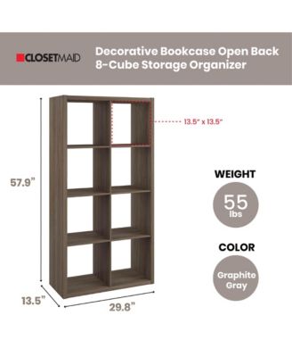 Decorative Bookcase Open Back 8-Cube Storage Organizer