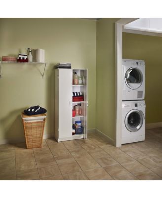 896700 12.5 x 24 x 59.5 Inch Adjustable 4 Shelf Pantry Cabinet, White