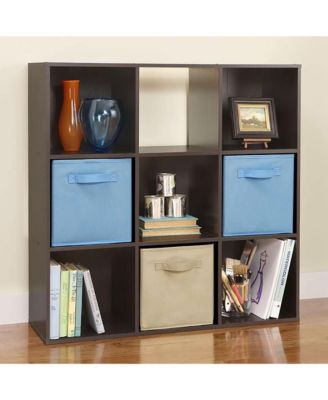 9 Cube Wood Stackable Open Bookcase Display Shelf Organizer