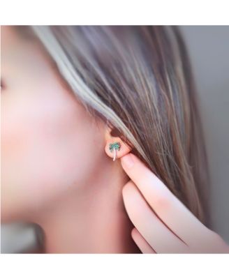 Palm Tree Sterling Silver Stud Earring