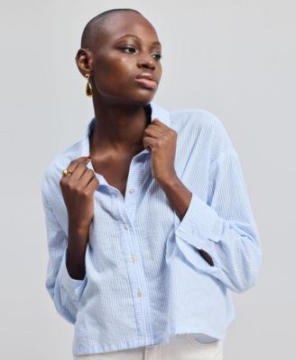 Women's Crop it like it s Hot Shirt in Stripes