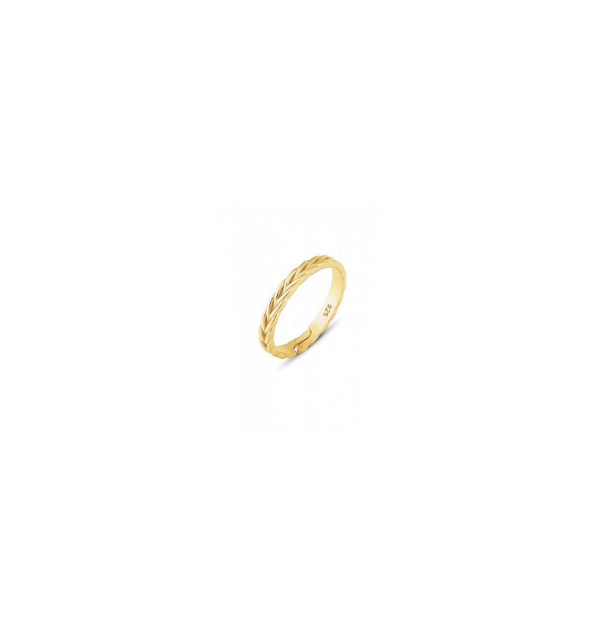 Braided Design Adjustable Sterling Silver Band Ring - Silver