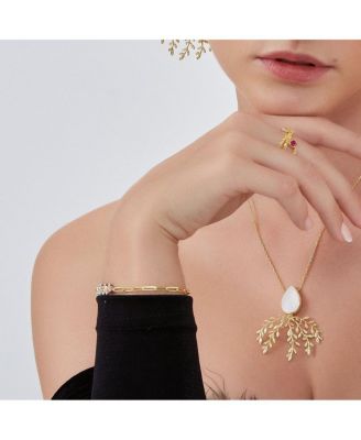 Dorissa Multi Bead Semi Chain Sterling Silver Bracelet