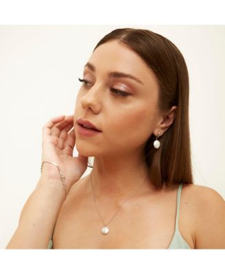 Treated Freshwater Cultured Baroque Pearl Hoop Earrings