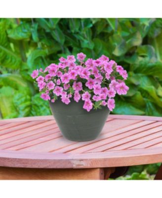 Large Ceramic Planter - Indoor or Outdoor Plant Pot with Drainage Holes - Seafoam Glaze Finish - 13" - Resort