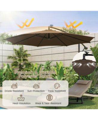 10 Feet Patio Umbrella with 112 Solar-Powered LED Lights