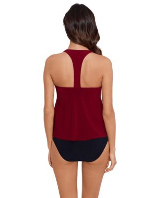 Women's Solid DD Taylor Tankini Top - Merlot
